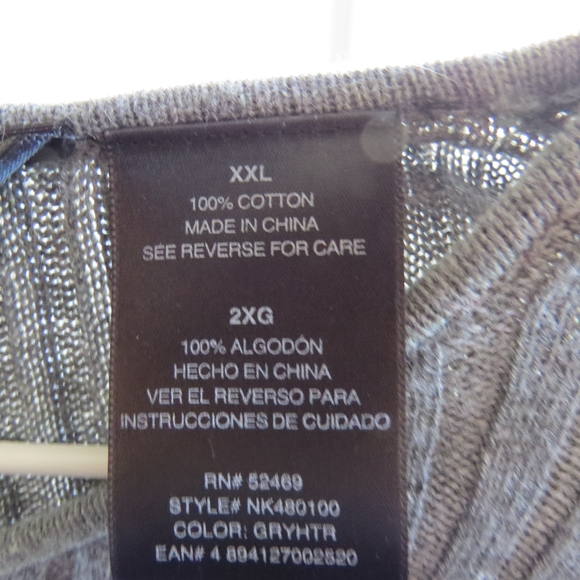 NORMA KAMALI Gray Cotton Ribbed Knit Hensley Shirt - Picture 3 of 4